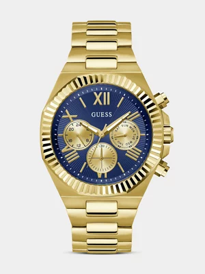 Guess Equity Blue Dial Gold Plated Multi Dial Bracelet Watch