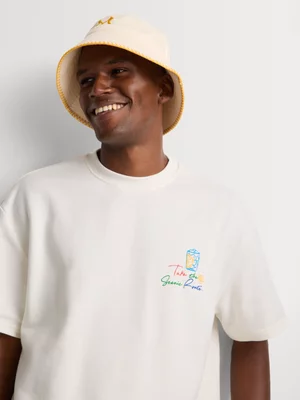 Markham Men's Oversized Fleece Milk Graphic T-Shirt