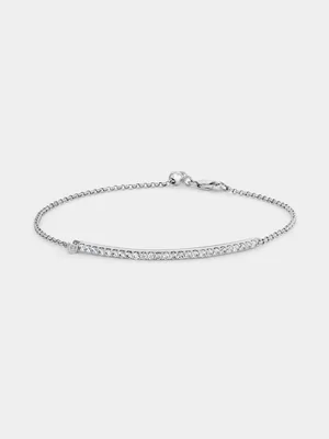 Cheté Sterling Silver Cubic Zirconia Bar Bracelet