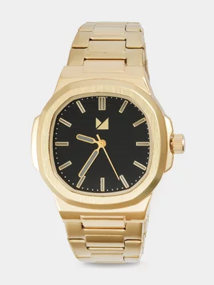 Markham Men's Plain Bezel Gold Watch