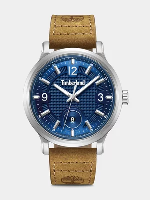 Timberland Driscoll Stainless Steel Navy Dial Brown Leather Watch 