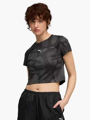 Puma Women's DARE TO All Over Print Baby Black T-shirt