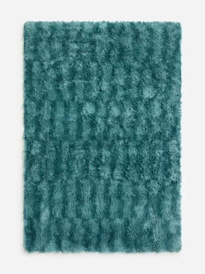 Jet Home Colourblock Blue Shaggy Rug