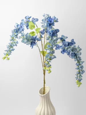 Faux Wisteria Stem Blue 68.6cm