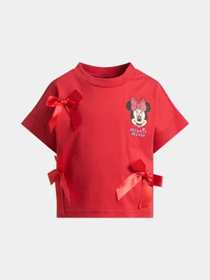 Jet Younger Girls Red Minnie Bow Boxy T-shirt