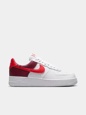 Nike Women's Air Force 1 '07 Shoelery White/Red Sneaker