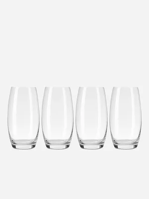 Leela Hi Ball Crystal Glasses 4 Pack 520ml