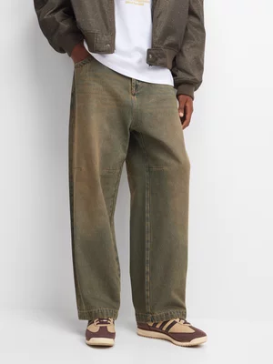 Redbat Men's Muddy Blue Stain Baggy Carpenter Jeans