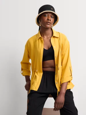 Long Sleeve Drawstring Utility Shirt