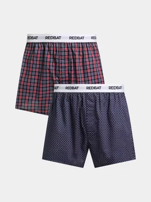 Redbat Men's Check Woven Red/Navy Boxy