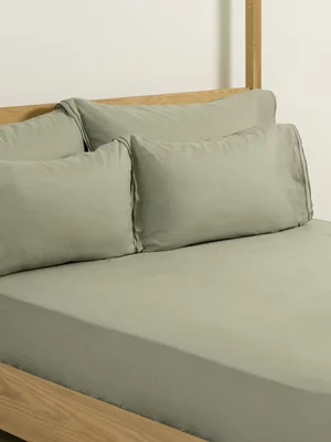 Granny Goose Cotton Linen Fitted Sheet Sage
