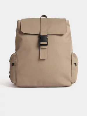 Markham Men's Rubberised Clip Taupe Backpack