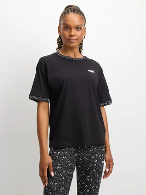 Women's Puma Essential Graphic Animal Black Tee