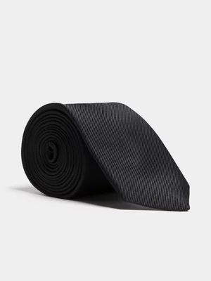 Markham Men's Regular Black Plain Tie