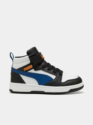 Junior Puma Rebound V6 Mid AC+ Black/White Sneaker