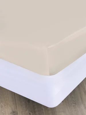 Volpes Egyptian Cotton 300tc Natural Fitted Sheet
