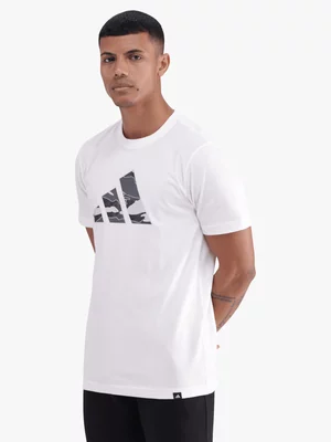 adidas Mens Camo Logo White Tee