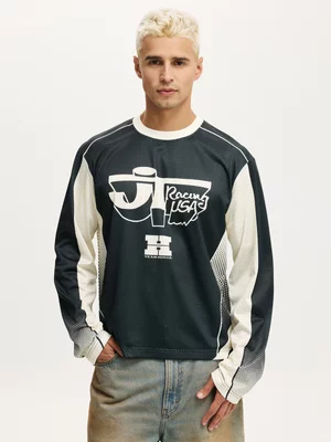 Men's Cotton On Black Honda X Jt Racing Football Jersey
