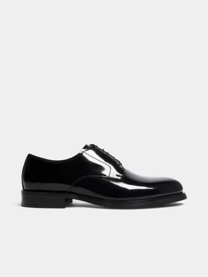Fabiani Men's Black Classic Patent Leather Derby 