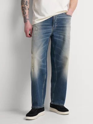 Union-DNM Men's Relaxed Straight Leg Blue Jeans