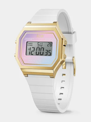 Ice Digit Retro White Delight  Silicone Watch