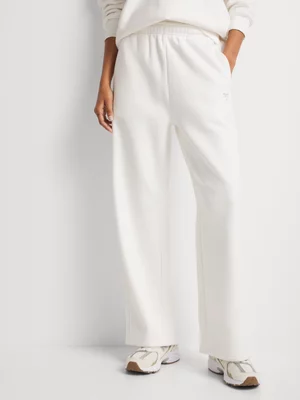 Embossed Print Fleece Wide Leg Pants