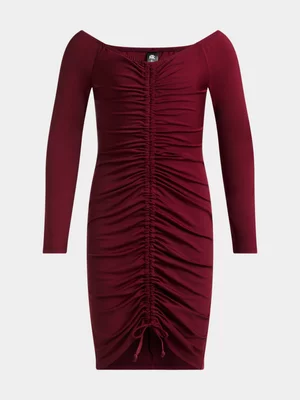 Jet Teen Girls Burgundy Bodycon Dress