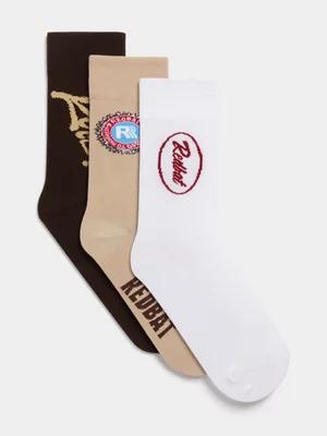 Redbat Unisex 3 Pack Trucker Multicolour Socks 4-7