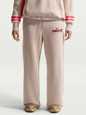 Nike Women's Nsw Cls+ Fleece Hr Pant Wide Sanddrift Beige Pant  