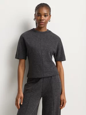 Co-Ord Soft Touch Short Sleeve Crew Neck Panel Top