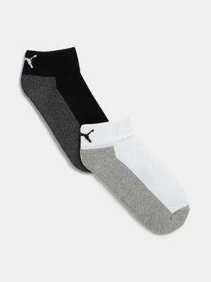 Puma Cushion Crew 2-Pack Black/White Running Socks 