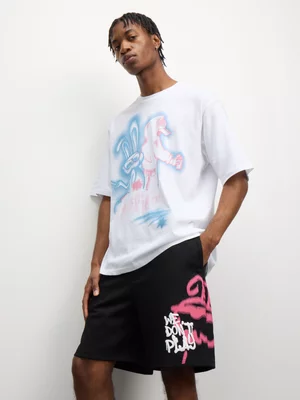 The FIX Men's Black Graphic Shorts 