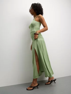 The FIX Women's Sage Slinky Knit One Shoulder Beaded Maxi Dress