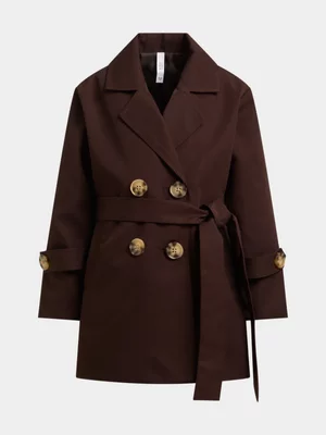 Exact Older Girl's Brown Trench Coat 