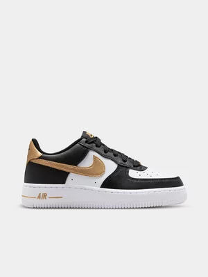 Nike Junior Air Force 1 Black/Metallic Sneaker