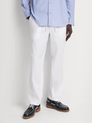 Fabiani Men's White Tech Linen Trouser