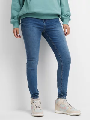 Redbat Women's Medium Wash High Rise Super Skinny Jeans