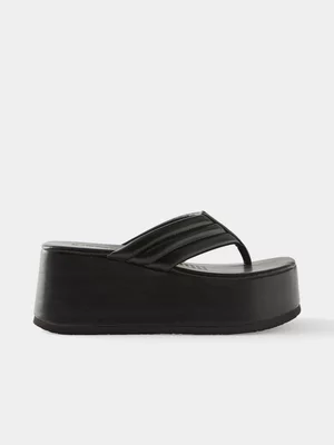 Women's Cotton On Black Bambi Wedge Sandals