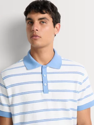 Markham Men's Regular Fit Stripped Blue Golfer