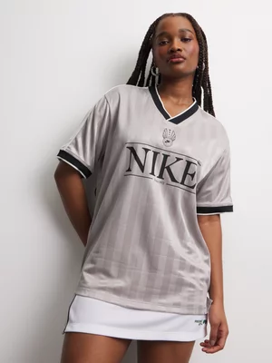 Nike Women's NSW V-Neck Grey Jersey Top