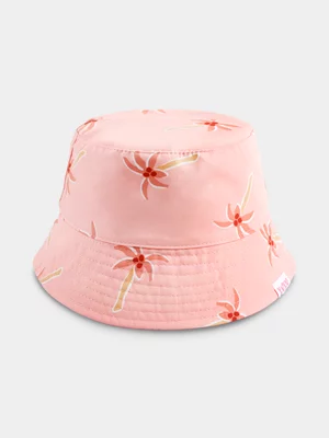 Girl's Pink Reversible Bucket Hat
