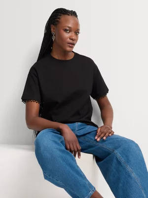 Beaded Sleeve T-Shirt