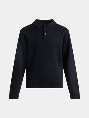 Jet Older Boys Navy Collar Knitwear