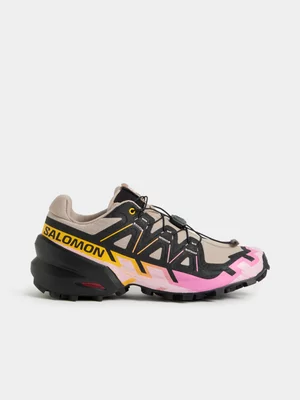 Salomon Womens Genesis Black/Grey/Orange Trail Running Shoes 