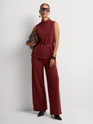 Pique Wide Leg Pants