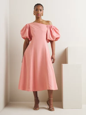 Women's Iconography Asymmetric Neck Fit & Flare Dress