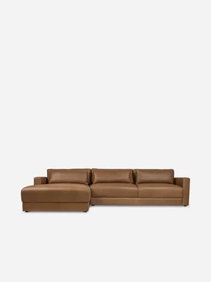 Harlow Corner Unit Couch LHF Leather Codiac Taupe
