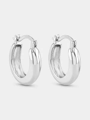 Sterling Silver Chunky Hoop Earrings 