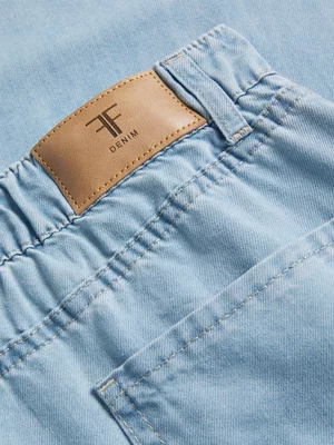 FF Denim Back Elastic Fluid Denim Wide Leg Jeans