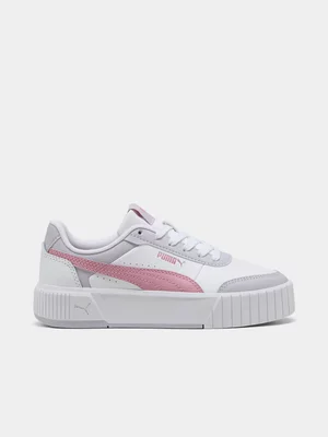 Junior Puma Carina Mia White/Pink Sneaker